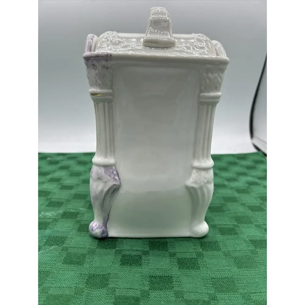 Vintage Hand-Painted Japan No 2748 Glass Luster Ware “Flour” Jar Victorian